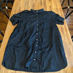 Black shirt Dress with Slight Puffy Sleeves and Pockets Old Navy XXL